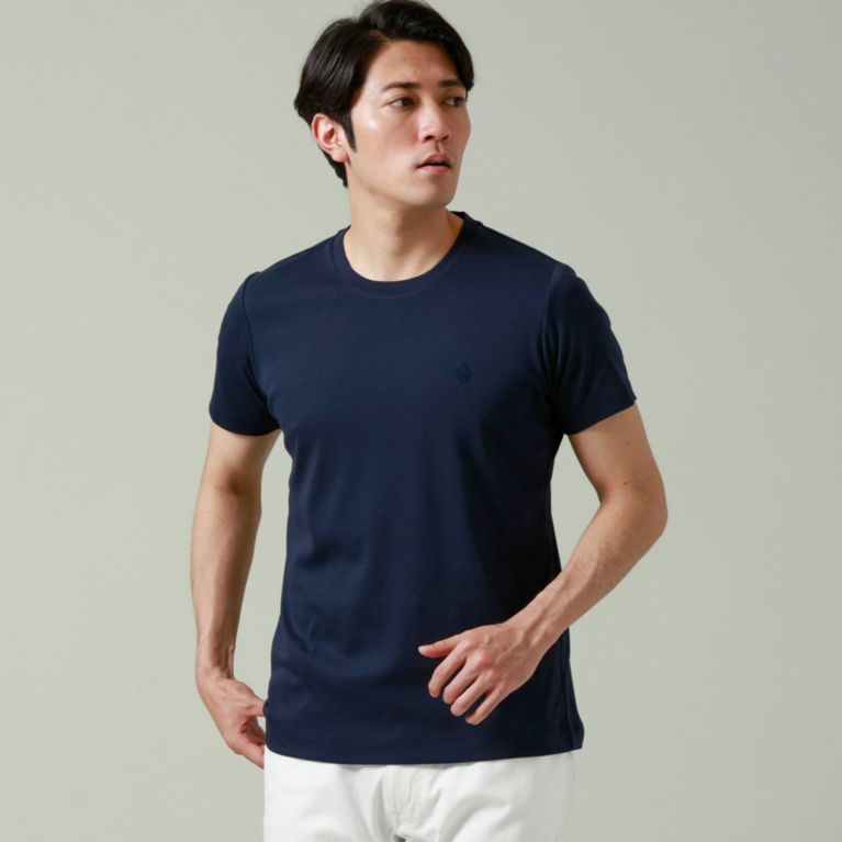 【EPOCA UOMO】 リブ編みクルーネックカットソー ネイビー3