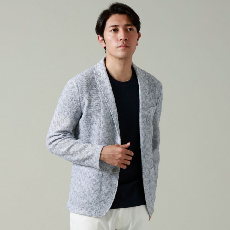 【EPOCA UOMO】 【ウォッシャブル】ストレッチメッシュジャケット グレー1