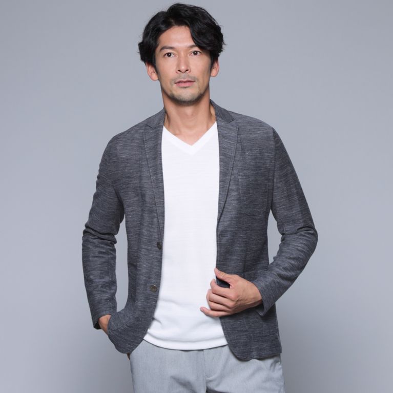 SANYO、EPOCA UOMO、夏ジャケット〔黒ストライプ） | ochge.org