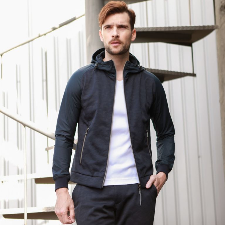 【EPOCA UOMO】 【セットアップ】カモフラコンビパーカ ネイビー3