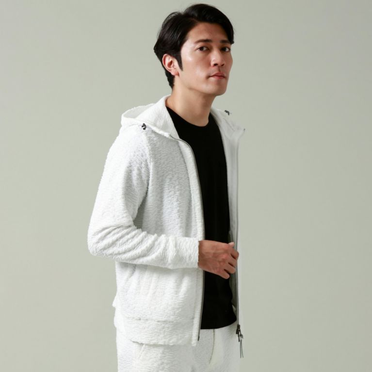 【EPOCA UOMO】 【フラッグシップストア別注】【セットアップ】ランダムパイルジャカードパーカ ホワイト