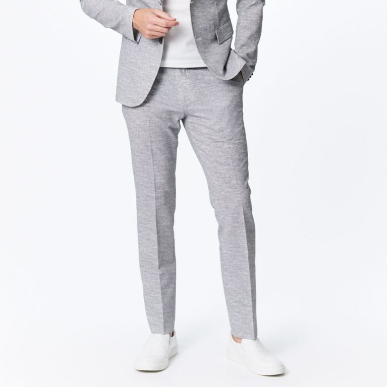 【EPOCA UOMO】 サッカープリント ストレッチパンツ グレー2