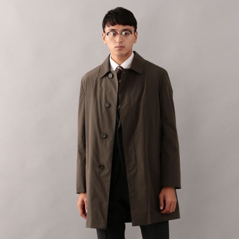 50%OFF！SALE＜三陽商会＞【マッキントッシュ フィロソフィー メン(MACKINTOSH PHILOSOPHY MEN)】【GATWICK】ストレッチメモリータフタ ステンカラーコート ブラウン 送料無料 ＆ 定価 58320円から 29160円値引！画像