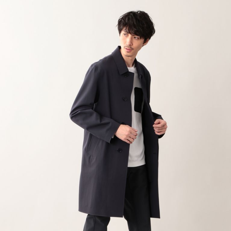 32%OFF！SALE＜三陽商会＞【マッキントッシュ フィロソフィー メン(MACKINTOSH PHILOSOPHY MEN)】【britec / WELLINGTON】BR701 2WAYダブルクロス ステンカラーコート ネイビー 送料無料 ＆ 定価 47520円から 15120円値引！画像