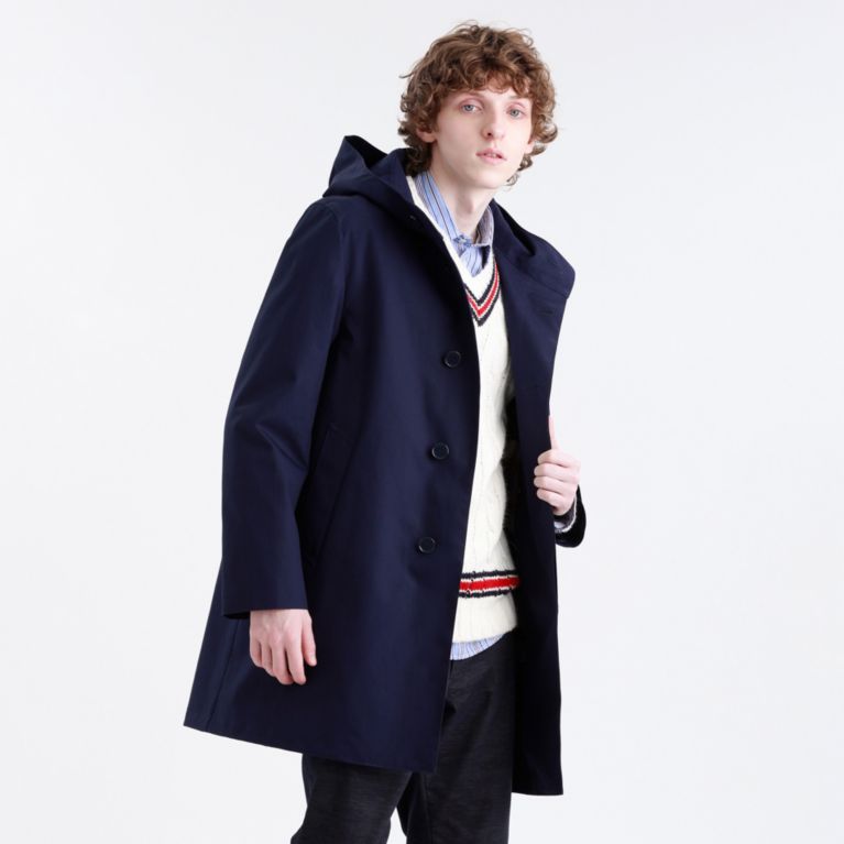 【MACKINTOSH PHILOSOPHY MEN】 コットンボンディング HOODED COAT ブルー