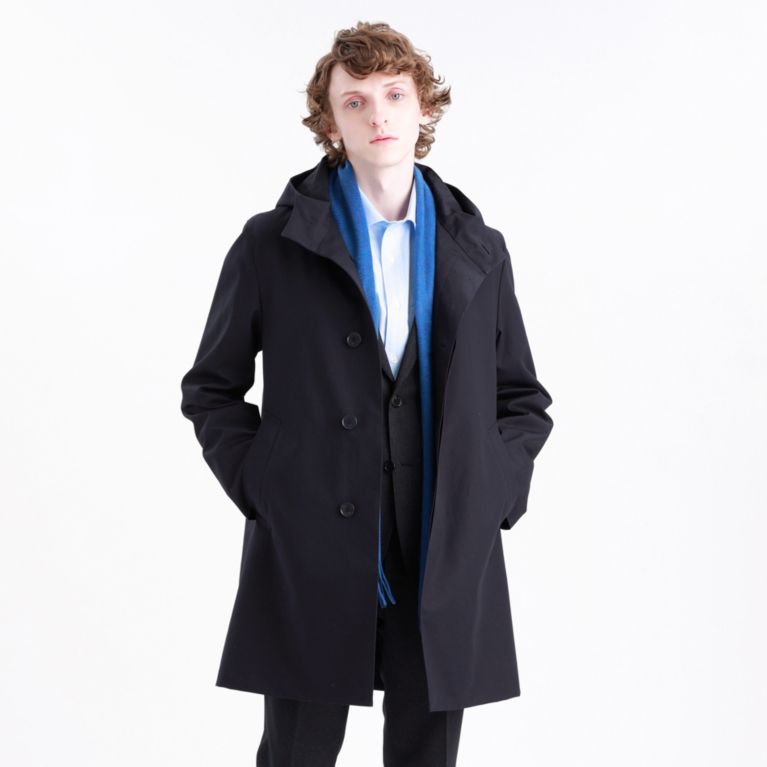 【MACKINTOSH PHILOSOPHY MEN】 コットンボンディング HOODED COAT ネイビー