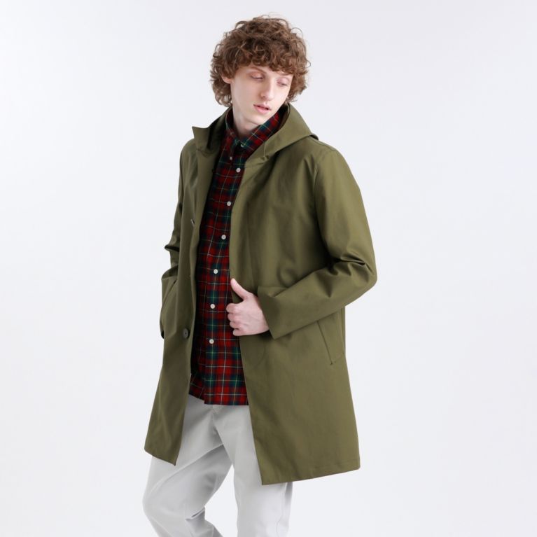 【MACKINTOSH PHILOSOPHY MEN】 コットンボンディング HOODED COAT グリーン