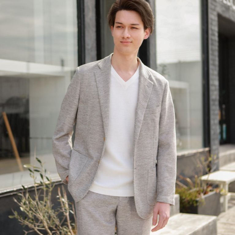 【MACKINTOSH PHILOSOPHY MEN】 杢カラミ 2PATCH JACKET ライトグレー