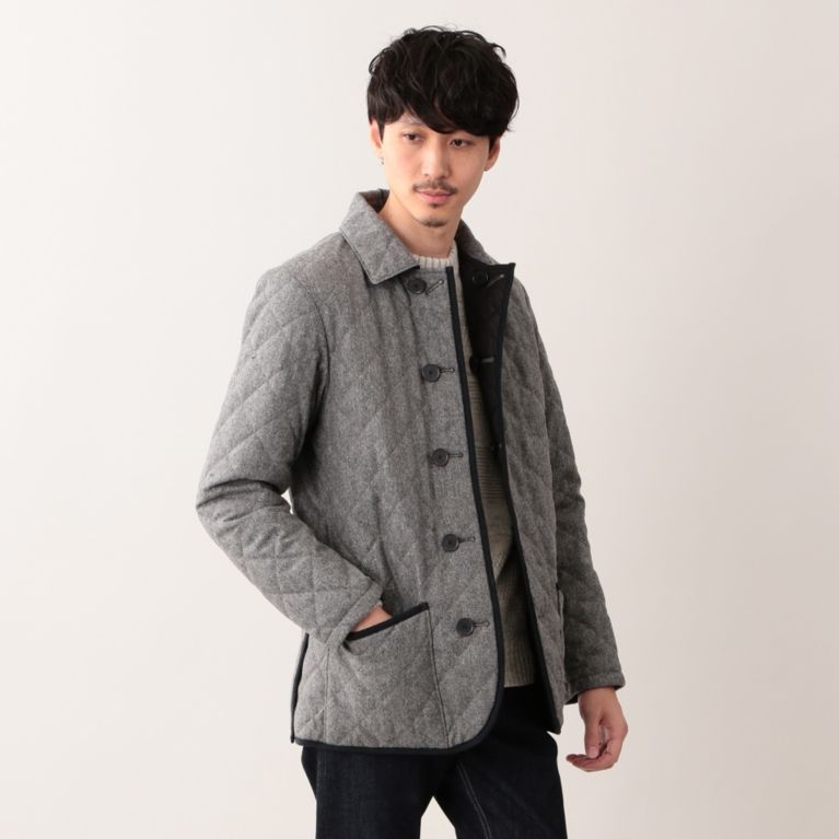 50%OFF！SALE【マッキントッシュ フィロソフィー メン(MACKINTOSH PHILOSOPHY MEN)】【LINGFIELD】リバーシブルキルティングジャケット グレーツィード 送料無料 ＆ 定価 54000円から 27000円値引！