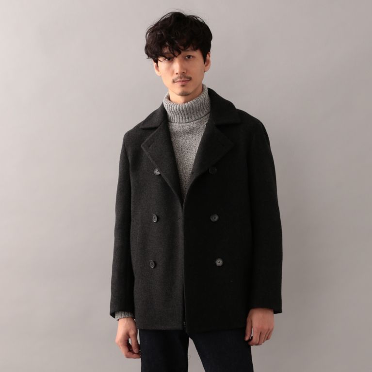 50%OFF！SALE【マッキントッシュ フィロソフィー メン(MACKINTOSH PHILOSOPHY MEN)】【CLYDE】メルトン Pコート チャコールグレー 送料無料 ＆ 定価 54000円から 27000円値引！