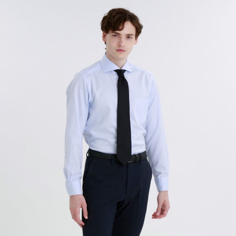 【MACKINTOSH PHILOSOPHY MEN】 トロッター シャツ ロイヤルオックス/ピンヘッド カッタウェイカラーシャツ ブルー