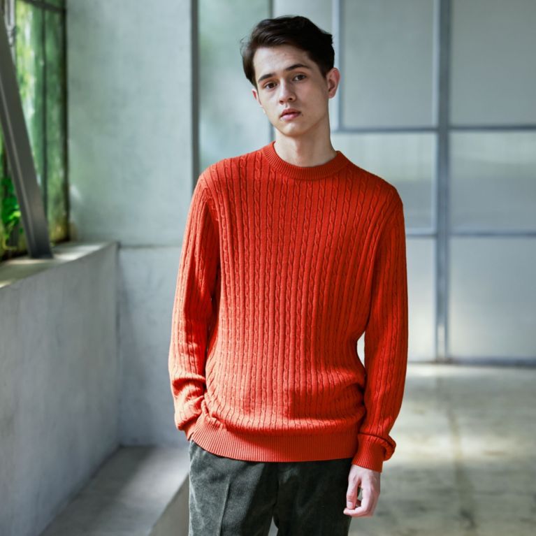 【MACKINTOSH PHILOSOPHY MEN】 ミニケーブル クルーネックプルオーバー オレンジ