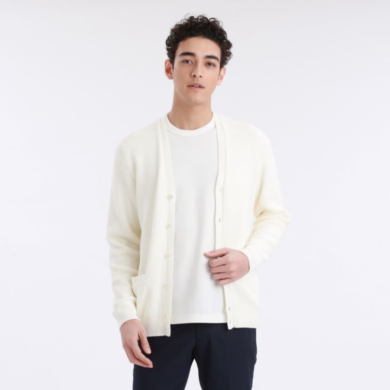 【MACKINTOSH PHILOSOPHY MEN】 綿麻×ポリエステル カノコ ポケット付きカーディガン ホワイト
