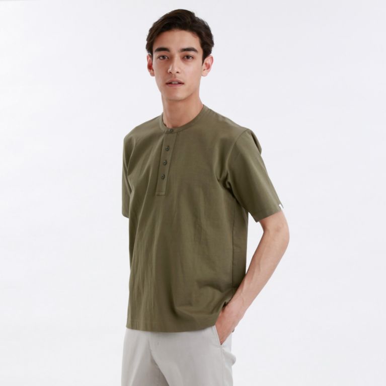 【MACKINTOSH PHILOSOPHY MEN】 オーガニックコットン天竺 ヘンリーネックT グリーン