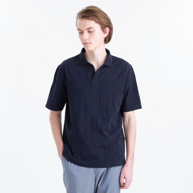 【MACKINTOSH PHILOSOPHY MEN】 ハワイアンハイゲージリンクス スキッパーポロ ネイビー