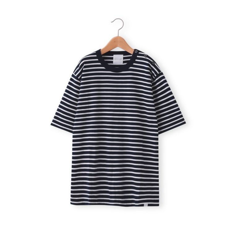 【MACKINTOSH PHILOSOPHY MEN】 クルーネックショルダー釦Tシャツ ボーダー