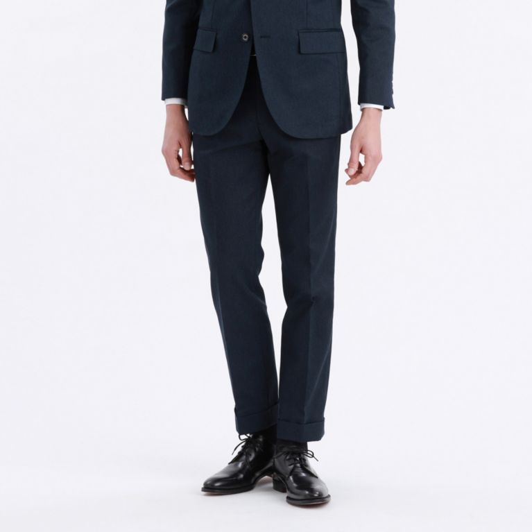 【MACKINTOSH PHILOSOPHY MEN】 トロッター トラウザーズ＃000 バーズアイストレッチ ブルー