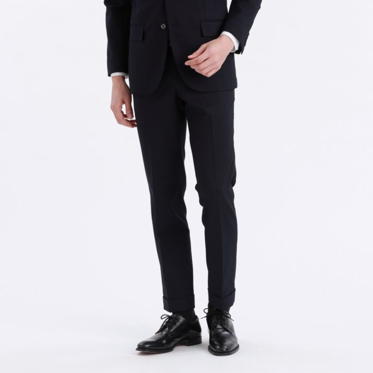 【MACKINTOSH PHILOSOPHY MEN】 トロッター トラウザーズ＃000 バーズアイストレッチ ネイビー