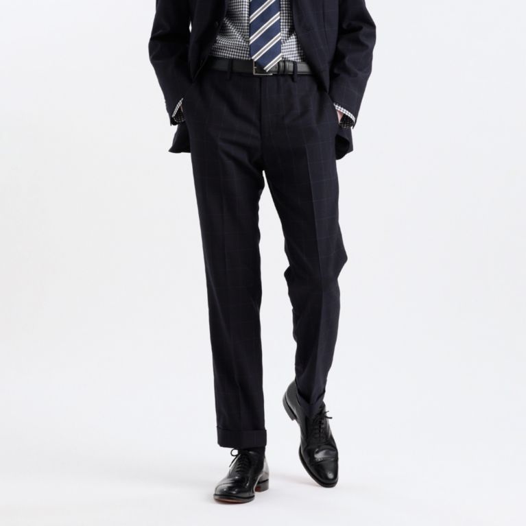 【MACKINTOSH PHILOSOPHY MEN】 REDA ACTIVEウィンドウペーン TAPERD TROUSERS ネイビー