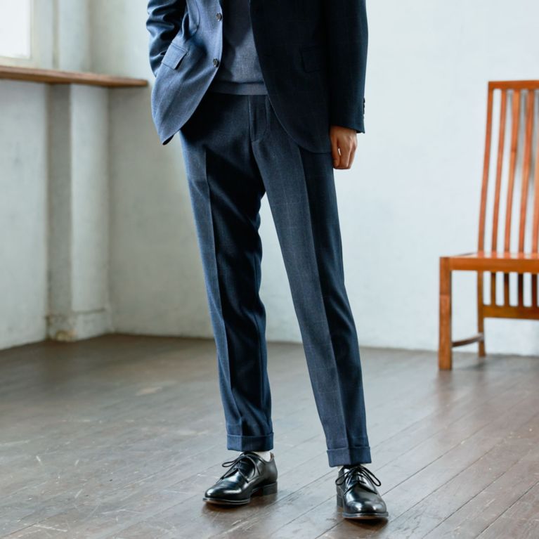 【MACKINTOSH PHILOSOPHY MEN】 トロッター トラウザーズ#094 シャドーウィンドウウペン ネイビー