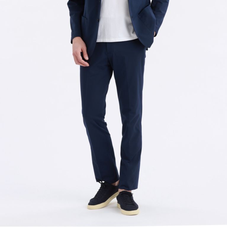 【MACKINTOSH PHILOSOPHY MEN】 TROTTER SOLOTEXR: 格子ジャージ TROUSERS #082 ブルー