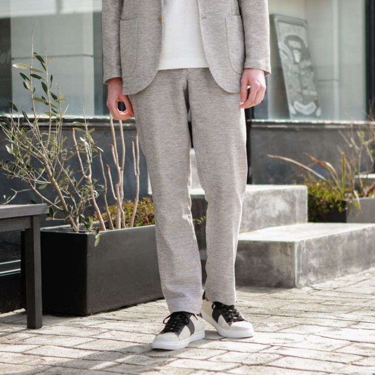 【MACKINTOSH PHILOSOPHY MEN】 TROTTER 杢カラミ ERASTIC PANTS ライトグレー