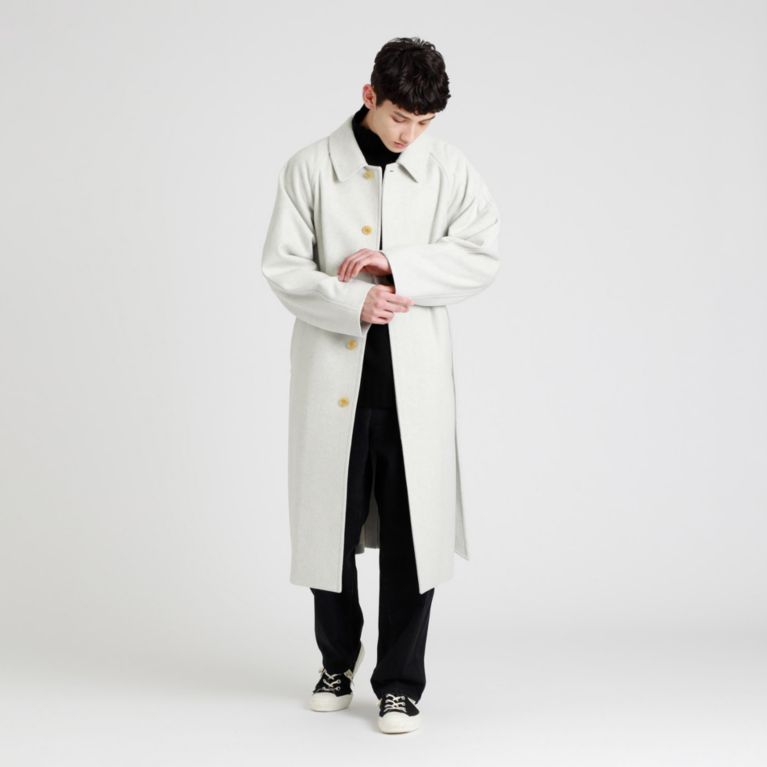 【MACKINTOSH PHILOSOPHY MEN】 GREY LABEL メルトンバルカラーコート オフホワイト