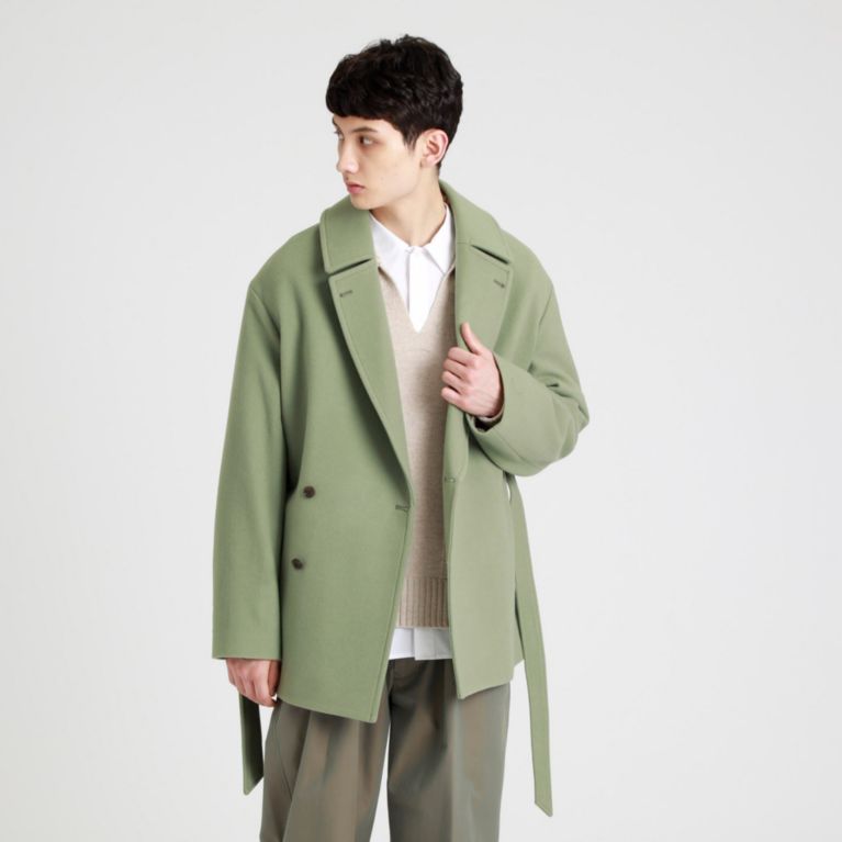 【MACKINTOSH PHILOSOPHY MEN】 GREY LABEL メルトンベルテッドショートコート グリーン