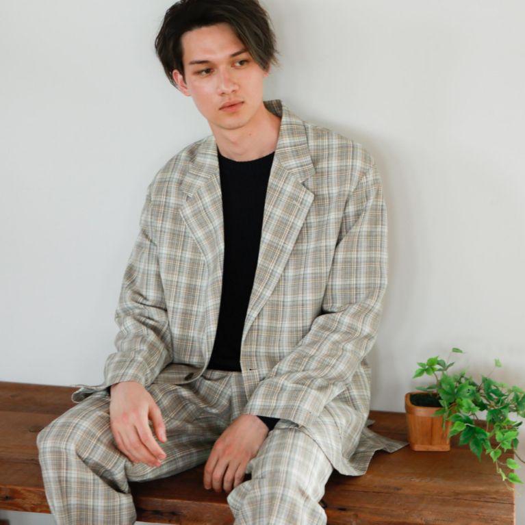 【MACKINTOSH PHILOSOPHY MEN】 GREY LABEL ブリティッシュタータンテーラードジャケット ベージュ