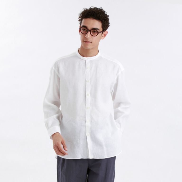 【MACKINTOSH PHILOSOPHY MEN】 GREY LABEL フレンチリネンロングスリーブシャツ ホワイト