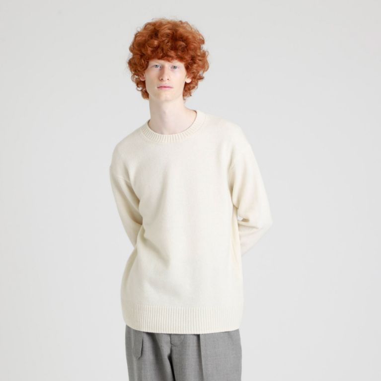 【MACKINTOSH PHILOSOPHY MEN】 GREY LABEL ウールカシミヤクルーネックニット オフホワイト