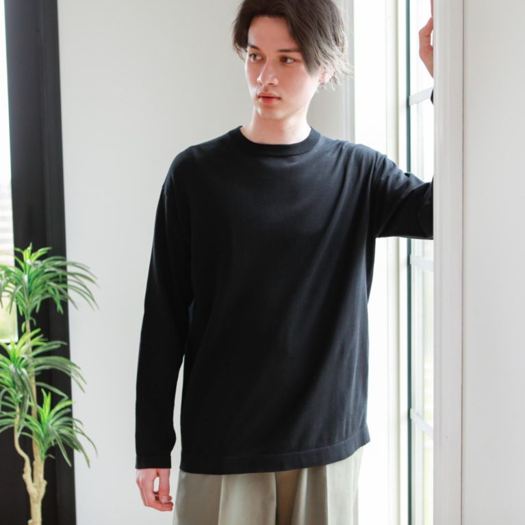 【MACKINTOSH PHILOSOPHY MEN】 GREY LABEL コットンニットTシャツ ブラック