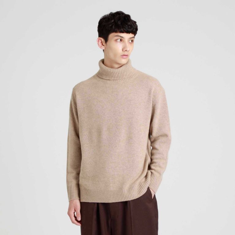 【MACKINTOSH PHILOSOPHY MEN】 GREY LABEL ウールカシミヤタートルニット ベージュ