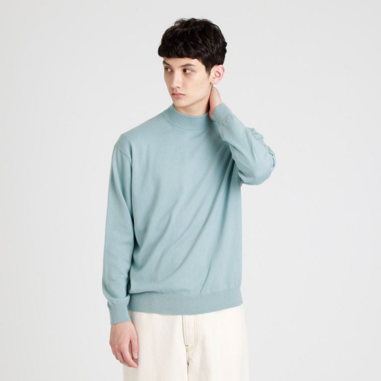 【MACKINTOSH PHILOSOPHY MEN】 GREY LABEL モックネックニット ブルー