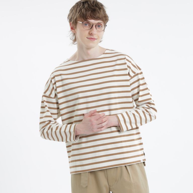 【MACKINTOSH PHILOSOPHY MEN】 GREY LABEL バスクボーダーカットソー ベージュ