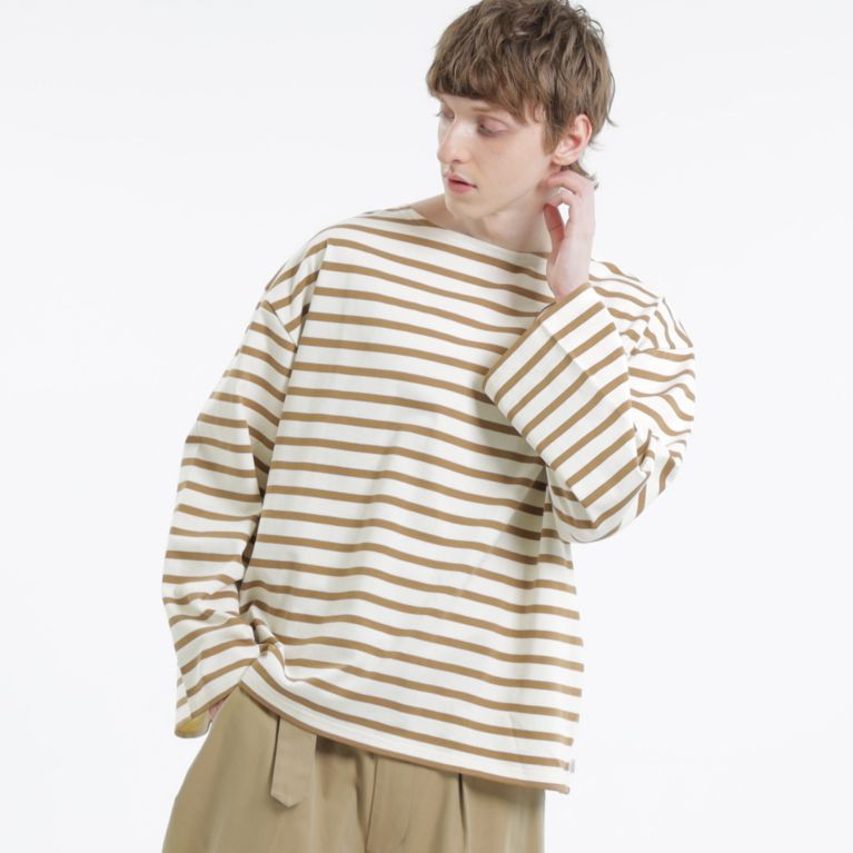 【MACKINTOSH PHILOSOPHY MEN】 GREY LABEL ビッグボーダーカットソー ベージュ