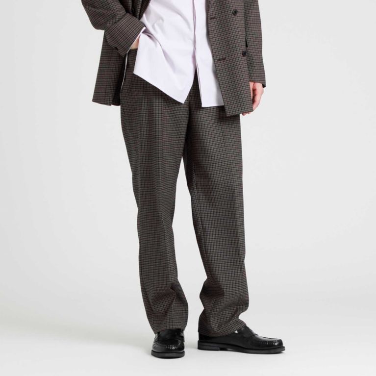 【MACKINTOSH PHILOSOPHY MEN】 GREY LABEL ブリティッシュチェックスラックス ブラウン