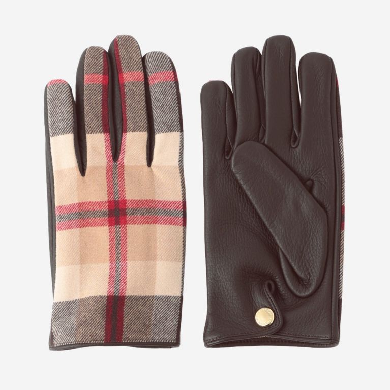 ウールハウスチェック×ディアスキンコンビグローブ（グローブ