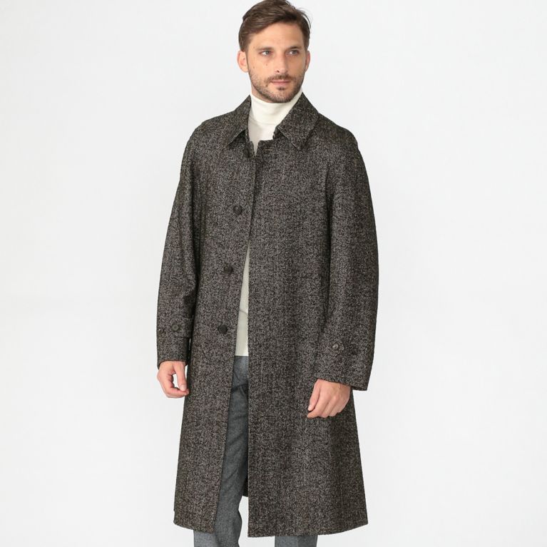 ＜三陽商会＞【マッキントッシュ ロンドン メン(MACKINTOSH LONDON MEN)】【Loro Piana】アルパカヘリンボーンベルテッドコート ブラウン 送料無料！