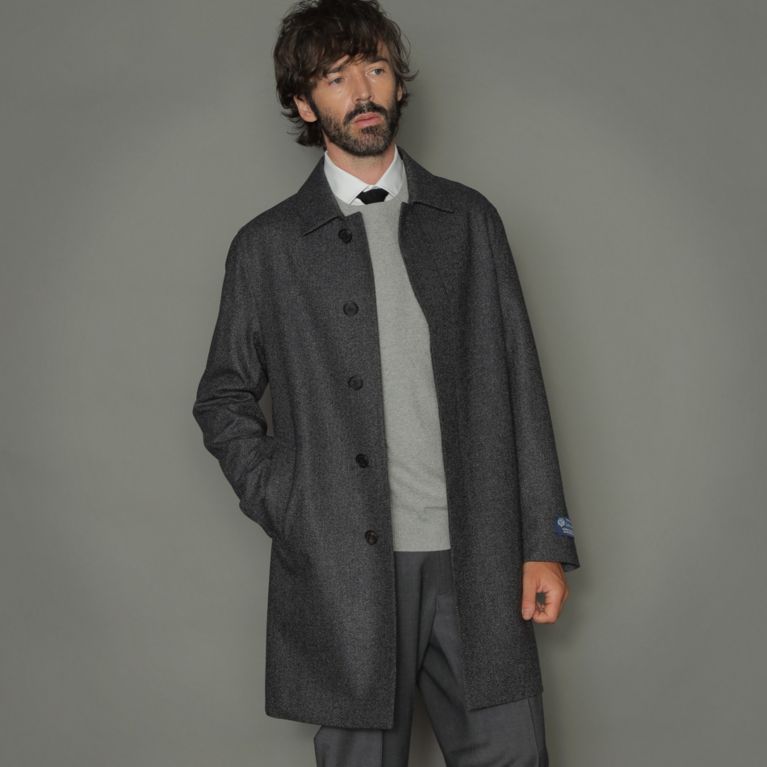 【MACKINTOSH LONDON MEN】 【DUNKELD ML】【Loro Piana/ロロ・ピアーナ】ウールステンカラーコート グレー