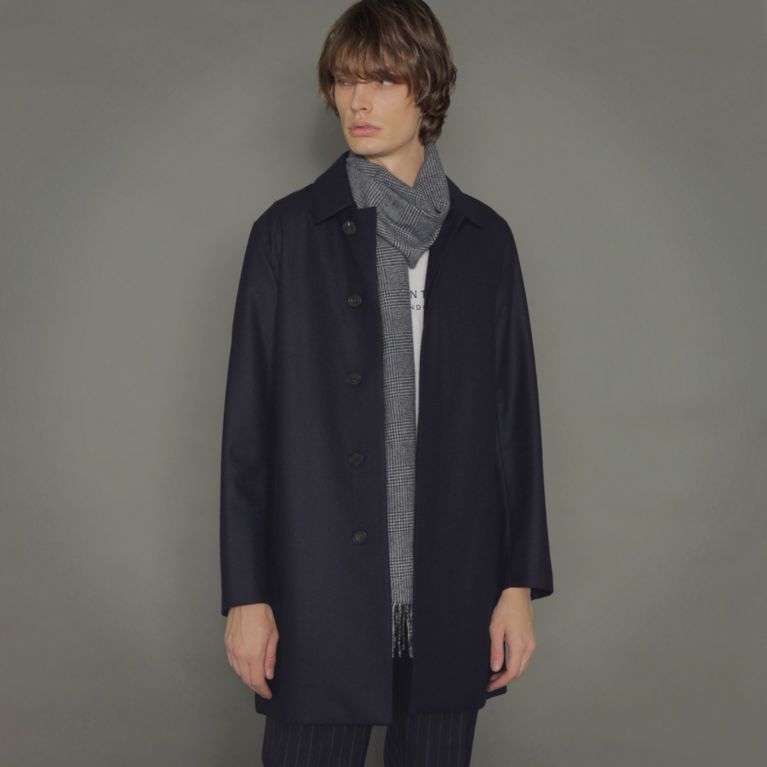 Dunkeld Ml Loro Piana ロロ ピアーナ ネイビー無地ウールステンカラーコート ウールコート Mackintosh London Men マッキントッシュ ロンドン メン のメンズファッション通販 三陽商会