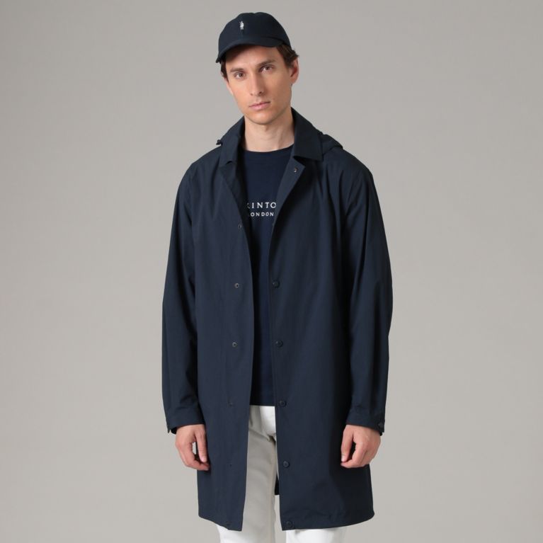 【MACKINTOSH LONDON MEN】 【FEATHER-TECH PAC】【DRY RIP】ショップコート ネイビー