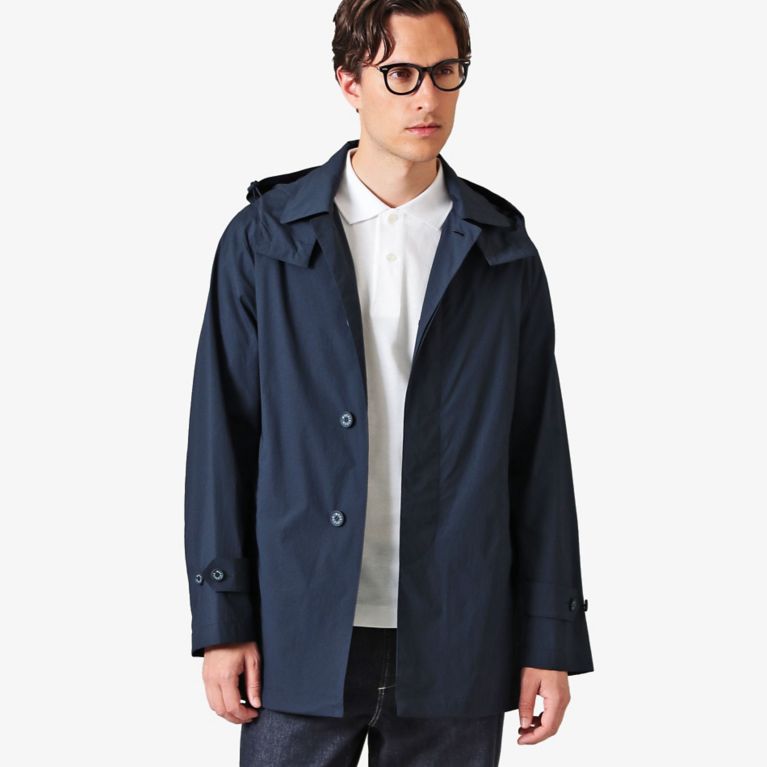 【MACKINTOSH LONDON MEN】 【FEATHER-TECH PAC】DUNOON HOOD MLショート ネイビー