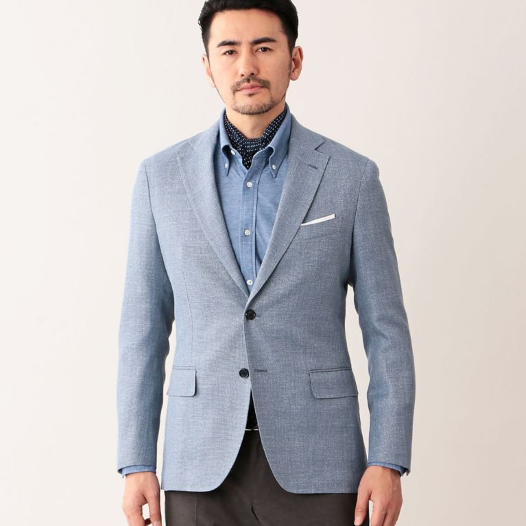 【MACKINTOSH LONDON MEN】 【NEW BRIDGE】カラーメッシュジャケット ブルー