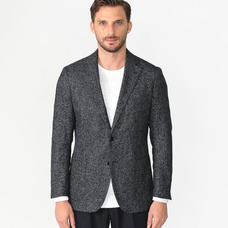 【MACKINTOSH LONDON MEN】 【NEW BRIDGE】リングツィードシャークスキンジャケット ネイビー