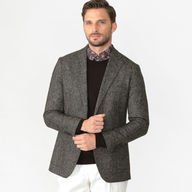 【MACKINTOSH LONDON MEN】 【NEW BRIDGE】リングツィードシャークスキンジャケット ベージュ