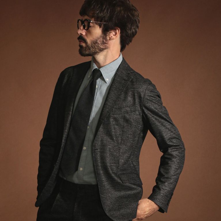 【MACKINTOSH LONDON MEN】 【NEW BRIDGE】【FLEX JERSEY】ムリネジャケット ネイビー