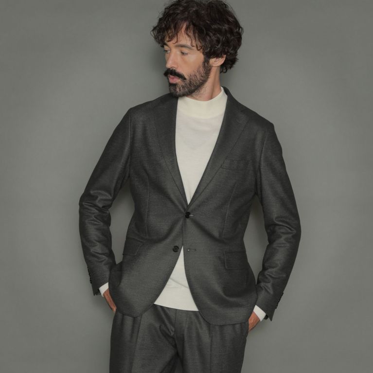 【MACKINTOSH LONDON MEN】 【FLEX JERSEY】メランジバランサーキュラージャケット グレー