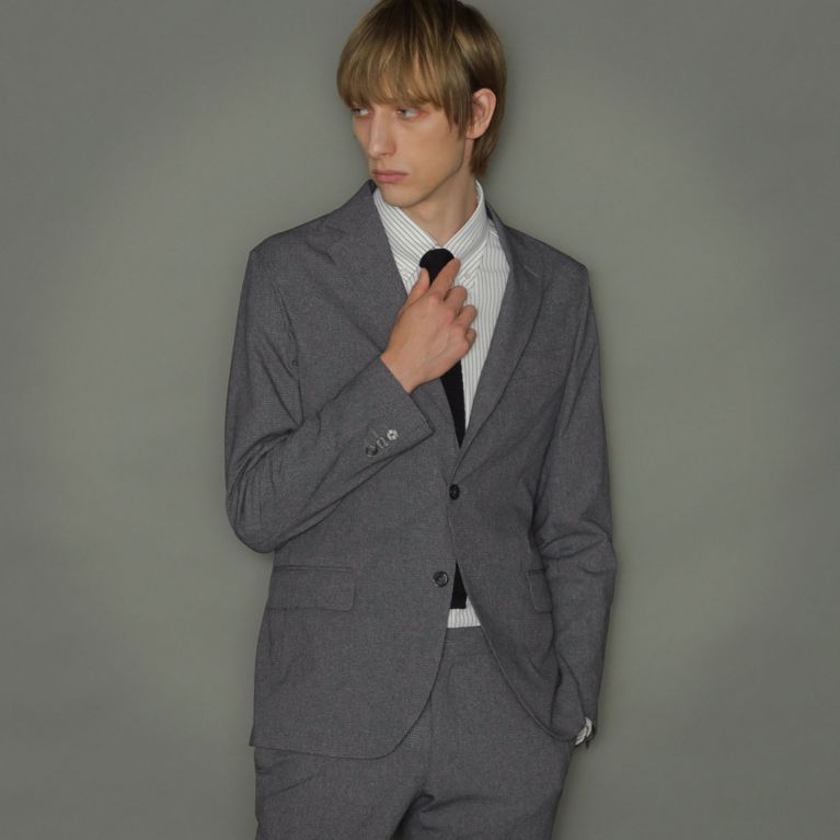 【MACKINTOSH LONDON MEN】 【NEW BRIDGE】ドットエアー×プライムフレックスセットアップジャケット グレー