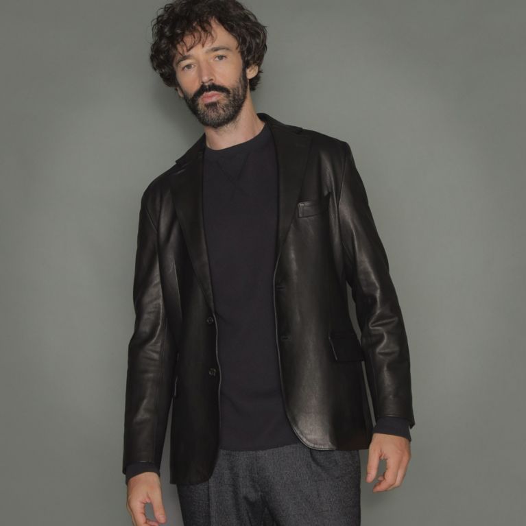 【MACKINTOSH LONDON MEN】 【Weatherproofed Leather】シングルジャケット ブラック